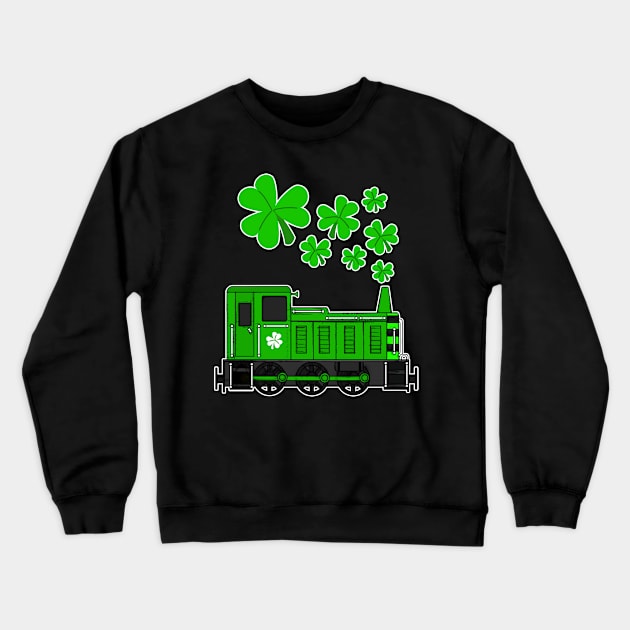 St. Patrick's Day Train Diesel Shunter Railroad Enthusiast Crewneck Sweatshirt by doodlerob